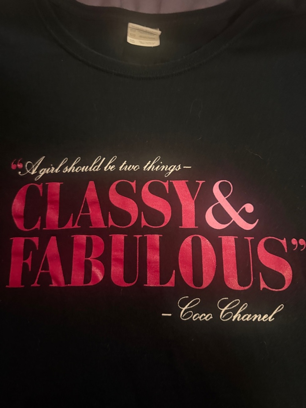 Classy & Fabulous Graphic Tee - Black with Pink Print
